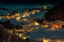 Amazing winter night in Damls Austria 