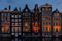 Amsterdam houses in Damrak 