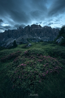 An early morning in the heart of the Dolomites Italy 