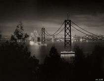 An incomplete San Francisco-Oakland Bay Bridge seen from Yerba Buena Island  