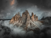 An island in the clouds Dolomites Italy  OC IG arvindj