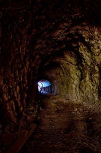 An old dangerous train tunnel in Virginia city Nevada OC -  x 