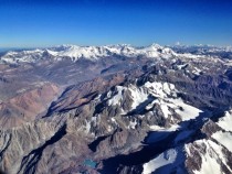 Andes Mountains Over the Chile-Argentina Border 