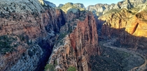 Angels Landing Zion National Park Utah believed to be so difficult to climb that only angels could land on it 