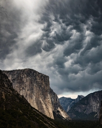 Angry skies over Yosemite National Park