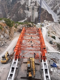 Anji Khad Bridge under construction Kashmir Rail Link India