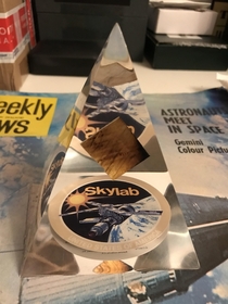 Another items in my collection a fragment of Skylab It orbited the Earth  times or over  billion Kilometers before reentering the atmosphere and crashing into Australia