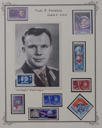 Another new item in my collection a postcard signed by the first man to travel into space Yuri Gagarin