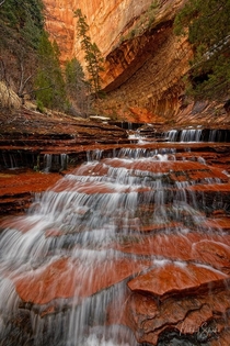 Archangel Falls today in Zion National Park Utah  OC   X   IG thelightexplorer
