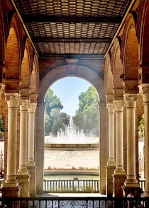 Arches in Plaza de Espaa - Seville Spain 