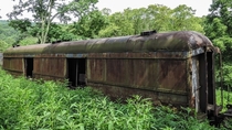 Armored train car abandoned in the jungle 