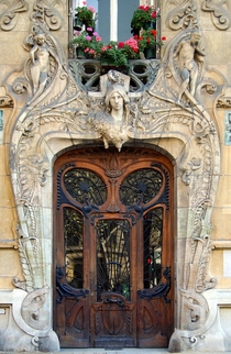 Art Nouveau door by Jules Lavirotte in Paris France