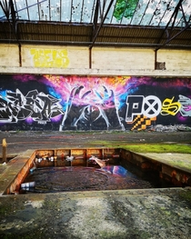 Artist unknown situated in an abandoned Wireworks Factory in Derbyshire