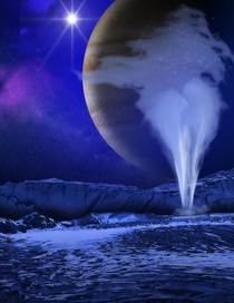 Artists rendering of the surface of Europa 