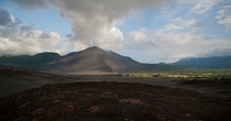 Ash Plains leading up to Mount Yasur Volcano Tanna Island Vanuatu 