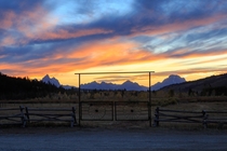 At a ranch in Wyoming overlooking the Tetons Photo by migratingmonkey