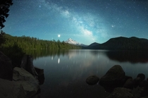 At Least With Covid One Can Still Shoot the Early Summer Milky Way over Mount Hood and Lost Lake OR OC X