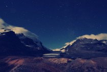 Athabasca Glacier at night Jasper National Park 