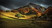 Autumn colors over Somiedo Natural Park Asturias Spain 