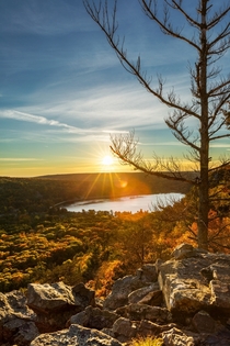 Autumn Sunset - East Bluff Devils Lake State Park Wisconsin USA 