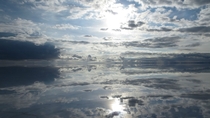 Awesome reflection of clouds at Salar de Uyuni Bolivia 