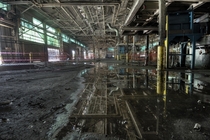 Awesome Reflections Inside the Foundry Area of The Abandoned GM Powertrain Plant in St Catharines Ontario 