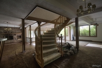 Awesome Staircase amp Brown Shag Carpet Inside an Abandoned Custom Mansion in Ontario 