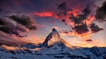 Baffling photograph of the Matterhorn in Switzerland  photo by Thomas Fliegner wallpaper size D