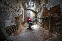 Barber chair in an abandoned prison 