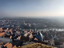 Beautiful City of Ulm an Neu-Ulm as its seen from the Ulmer Mnster the highest steeple in Germany