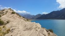 Beautiful landscape around Lake Potrerillos Mendoza Argentina 