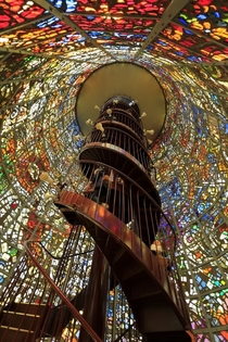 Beautiful Stained glass staircases at Hakone Outdoor Museum Kanagawa Japan 
