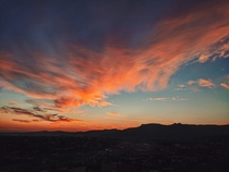 Beautiful sunset in Elbasan Albania 