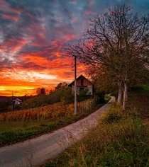 Beautiful sunset in Veliki Komor Croatia