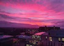Beautiful sunset over the University of Bath