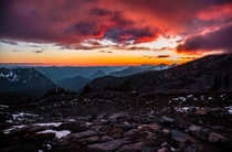 Best sunset Ive ever witnessed Mount Rainier National Park - Washington State USA OC 