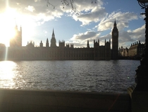 Big Ben and the UK Parliament across the river on a beautiful London day shot with iPhone 