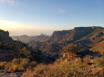 Big Bend State Park in Texas The top of Lost Mine Trail taken January th  at AM Southeast facing 
