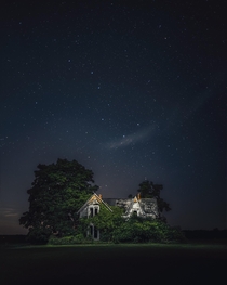 Big Dipper over an abandoned house in Ontario Canada 