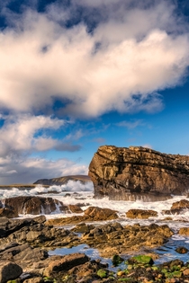Big seas and striking cliffs at the Ness o Burgi Shetland 