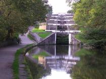 Bingley five rise locks on the Leeds Liverpool Canal