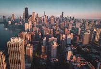 Birds eye view of Chicago from Lincoln Park