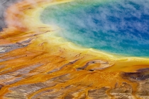 Birds eye view of Grand Prismatic Spring Part of what makes Yellowstone one of the most beautiful alien places on Earth 