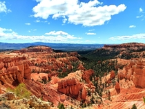 Blue red and green seem to collide with one another perfectly in Bryce Canyon 