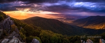 Blue Ridge Mountains Sunset Hawksbill Summit Virginia 