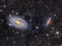 Bodes Galaxy and the Cigar Galaxy as seen through the Milky Ways IFN 