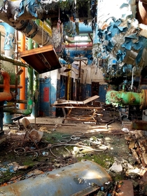 Boiler room at an abandoned hospital