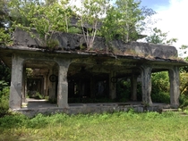 Bombed-out headquarters of the Japanese WWII operation on Peleliu in the middle of the Pacific 