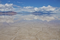 Bonneville Salt Flats Utah after a recent downpour 