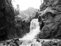 Boulder Falls CO in the rain 
